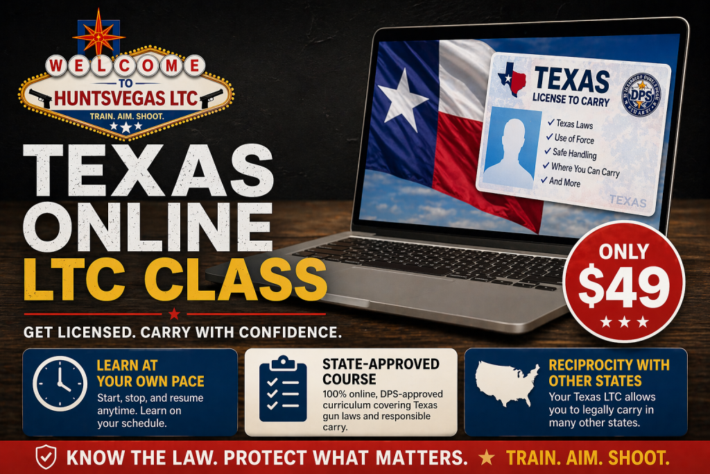 Texas Online LTC Class for $49 – Learn at your own pace and get licensed to carry in Texas